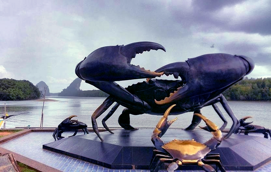 Black crab monument Krabi