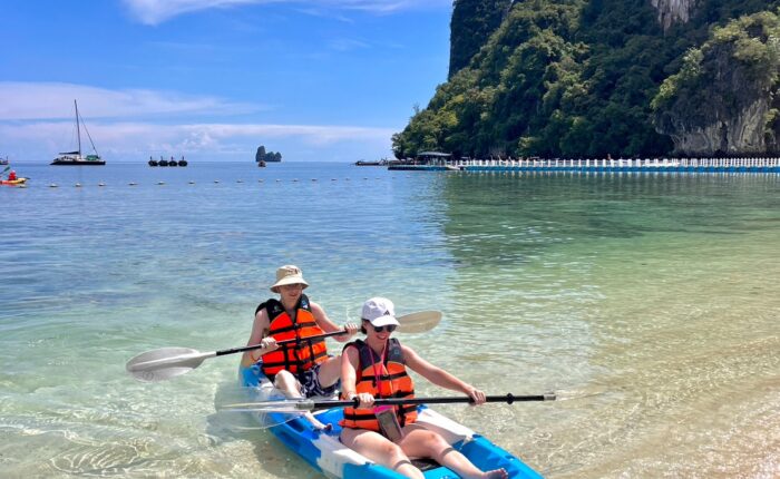 Kayaking activity at Hong Island Krabi speedboat trip Luxury longtail boat Sea Eagle Tour